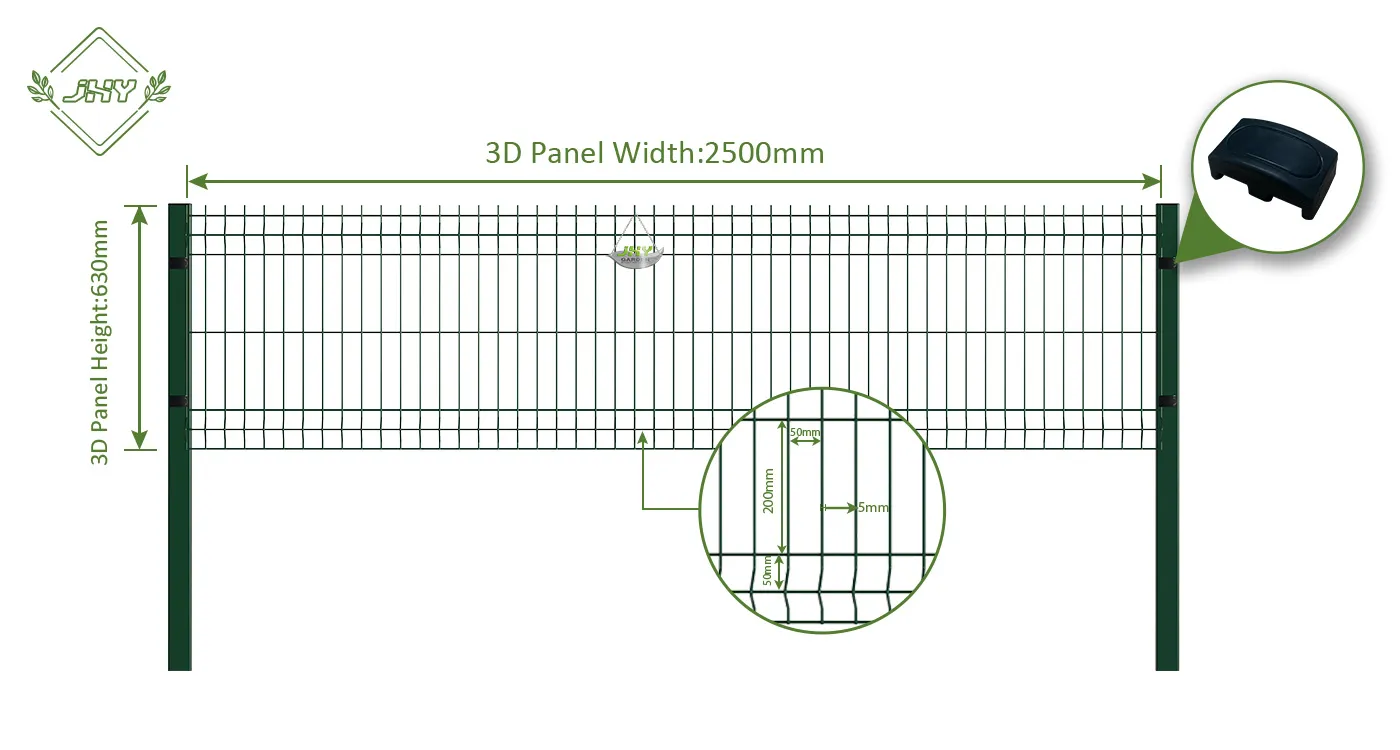 WELDED WIRE EURO FENCE PANEL WIDTH 250CM & HEIGHT 63CM
