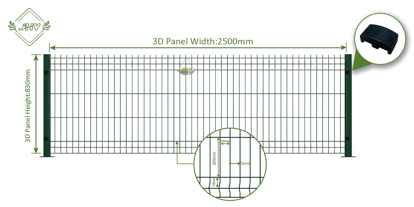 WELDED WIRE EURO FENCE PANEL WIDTH 250CM & HEIGHT 83CM