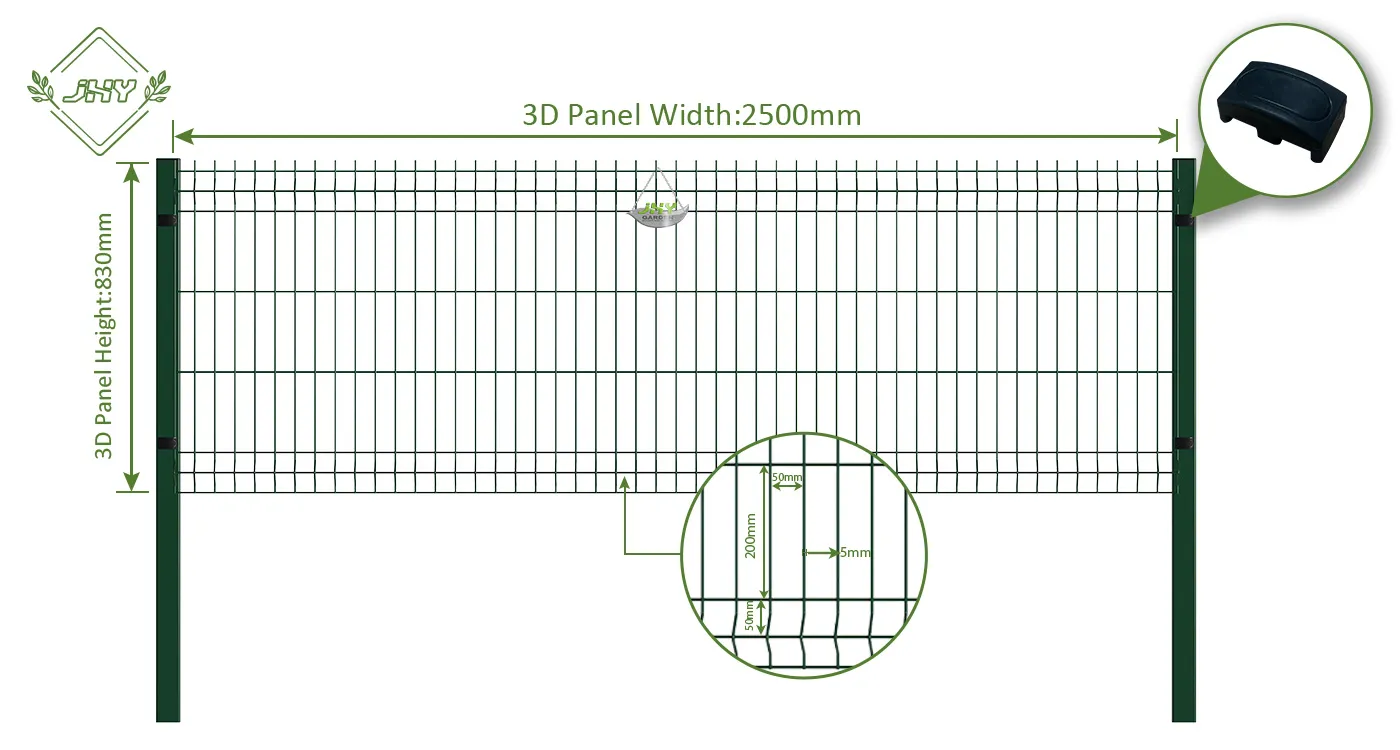 WELDED WIRE EURO FENCE PANEL WIDTH 250CM & HEIGHT 83CM