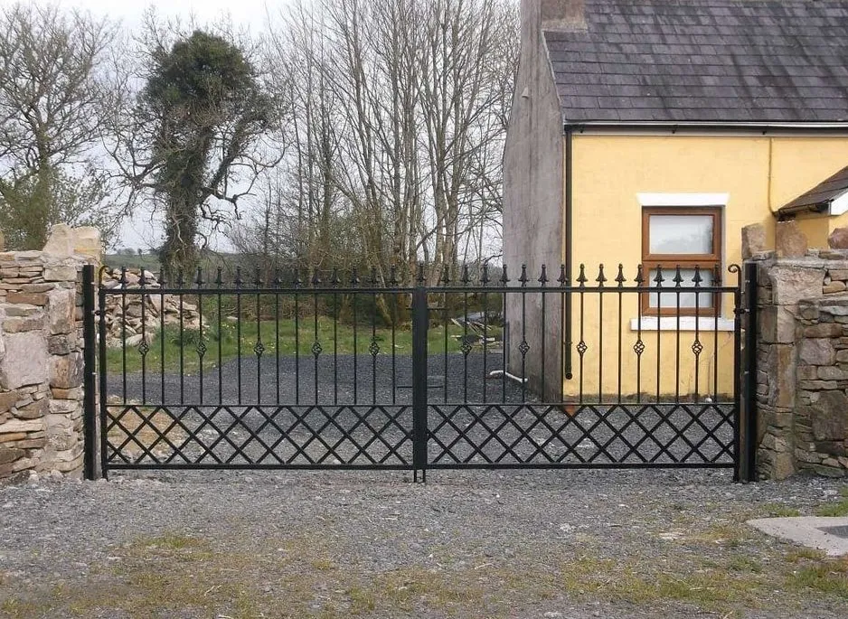 Durable Garden Steel Ornate Gate Steel Single Double Wrought Iron Gate