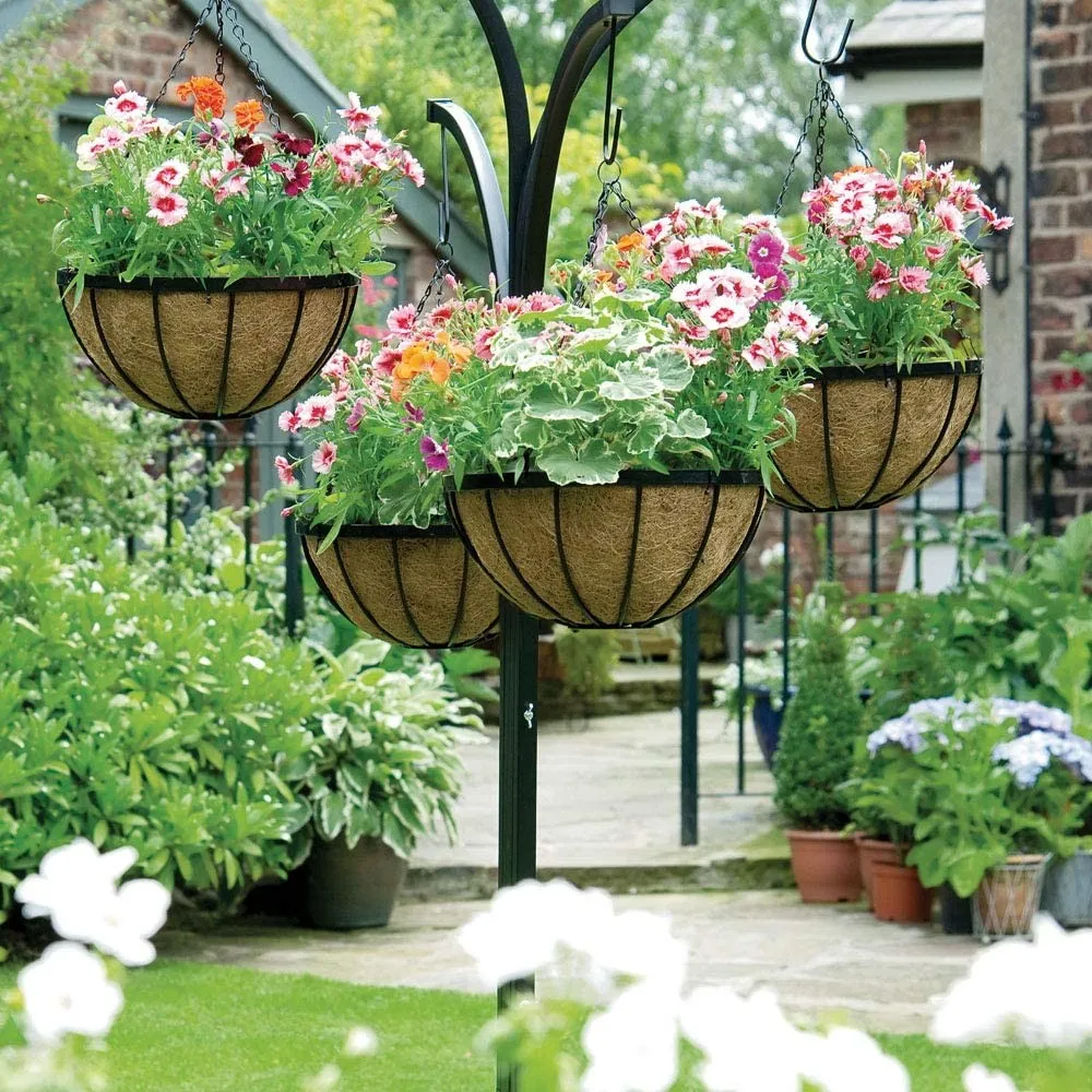 Hanging Basket With Planter Large Planters For Water Plants Small Pot Wicker Indoor Leaves Baskets Fiber