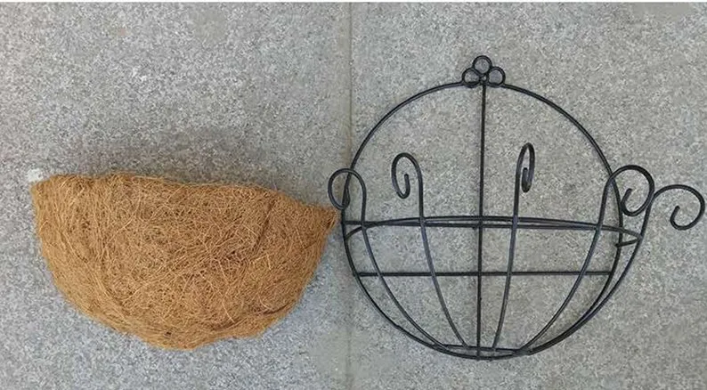 Coconut Palm Hanging Baskets Decoration Art Wall-mounted Flower Basket Balcony Flowers Grass Plant Pot