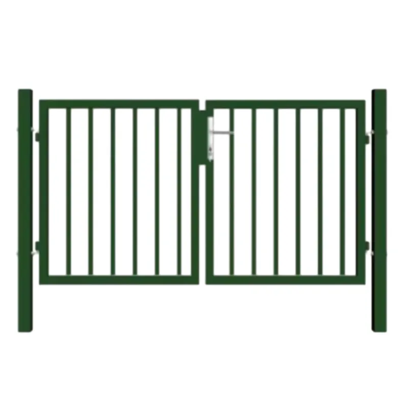 PVC Powder Coated Round Pipe Double Wing Entrance Gate