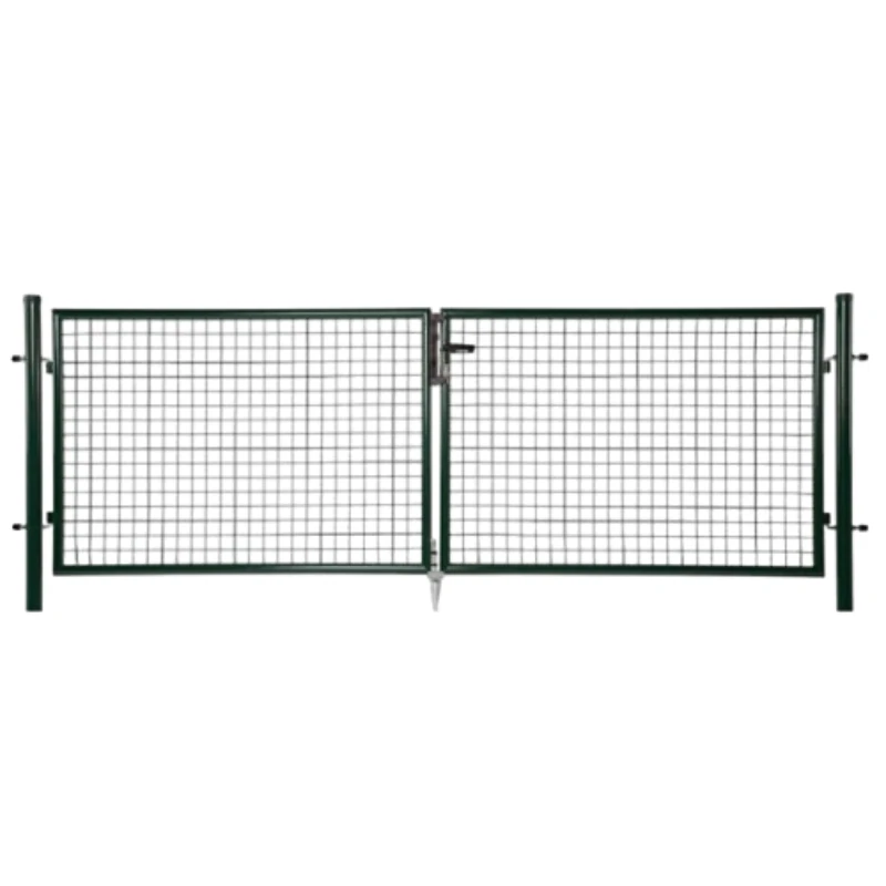 PVC Powder Coated Round Pipe Double Wing Entrance Gate