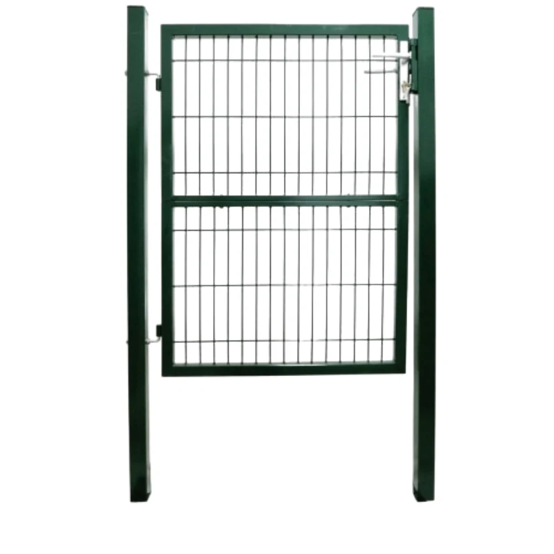 Square Pipe Post Separate Door Panels Metal Mesh Gate With For Home Entrance