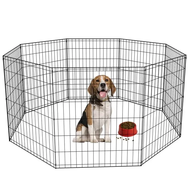 All Wire Style Foldable Metal Exercise Playpen For Non-climbing Small Animals