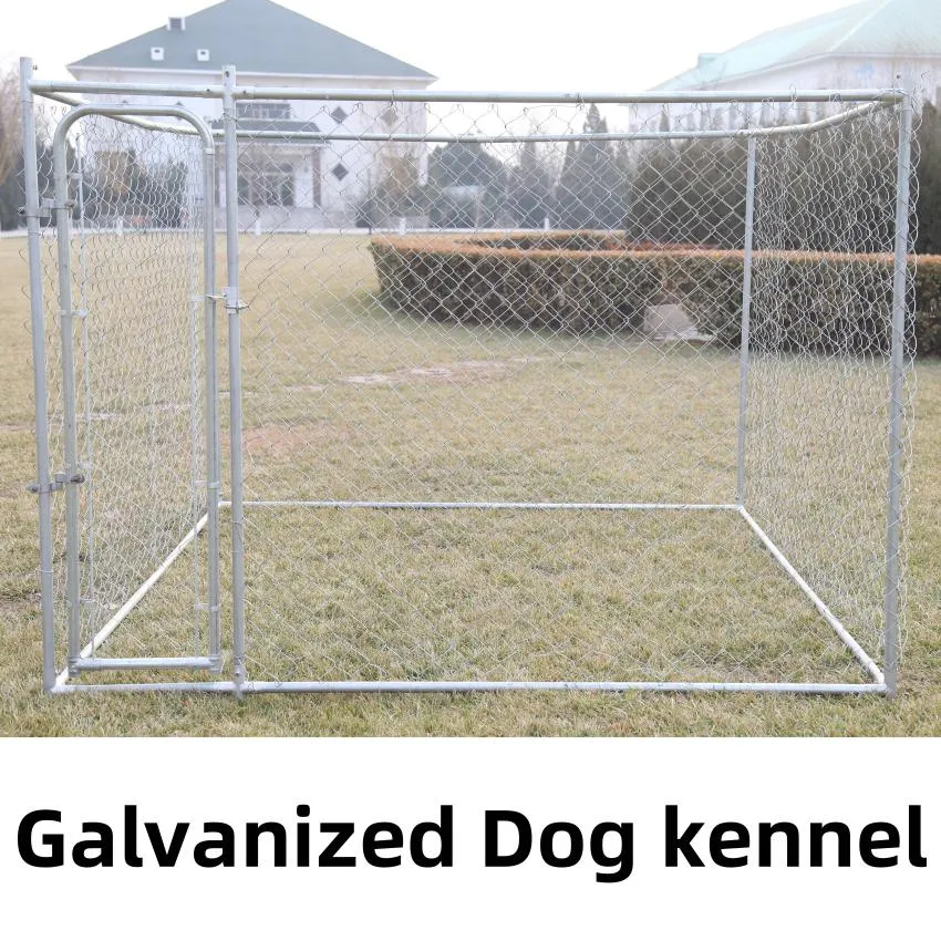 Galvanized Powder-Coated Chain Link Large Dog Kennel Fence