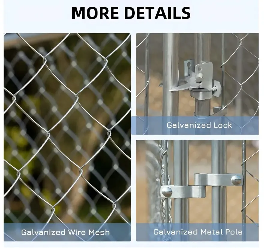 Galvanized Powder Coated Welded Wire Mesh Metal Chain Link Fence Outdoor Large Dog Kennel Fence