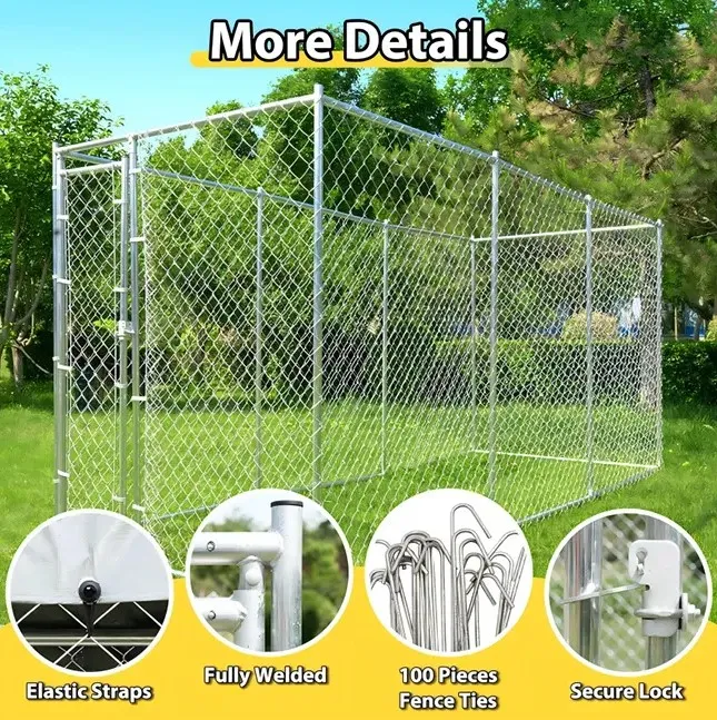 Galvanized Powder Coated Welded Wire Mesh Metal Chain Link Fence Outdoor Large Dog Kennel Fence