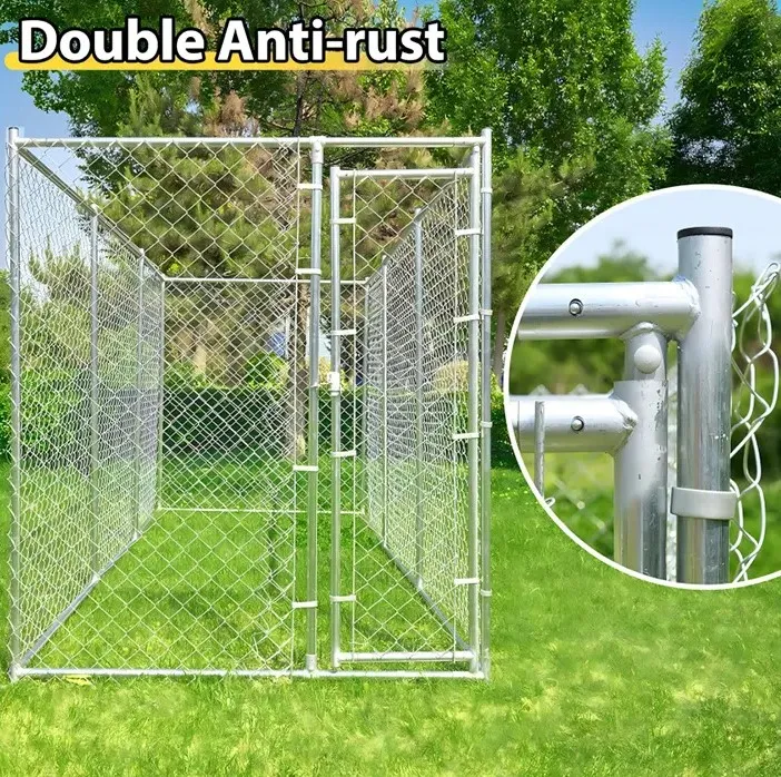 Galvanized Powder Coated Welded Wire Mesh Metal Chain Link Fence Outdoor Large Dog Kennel Fence