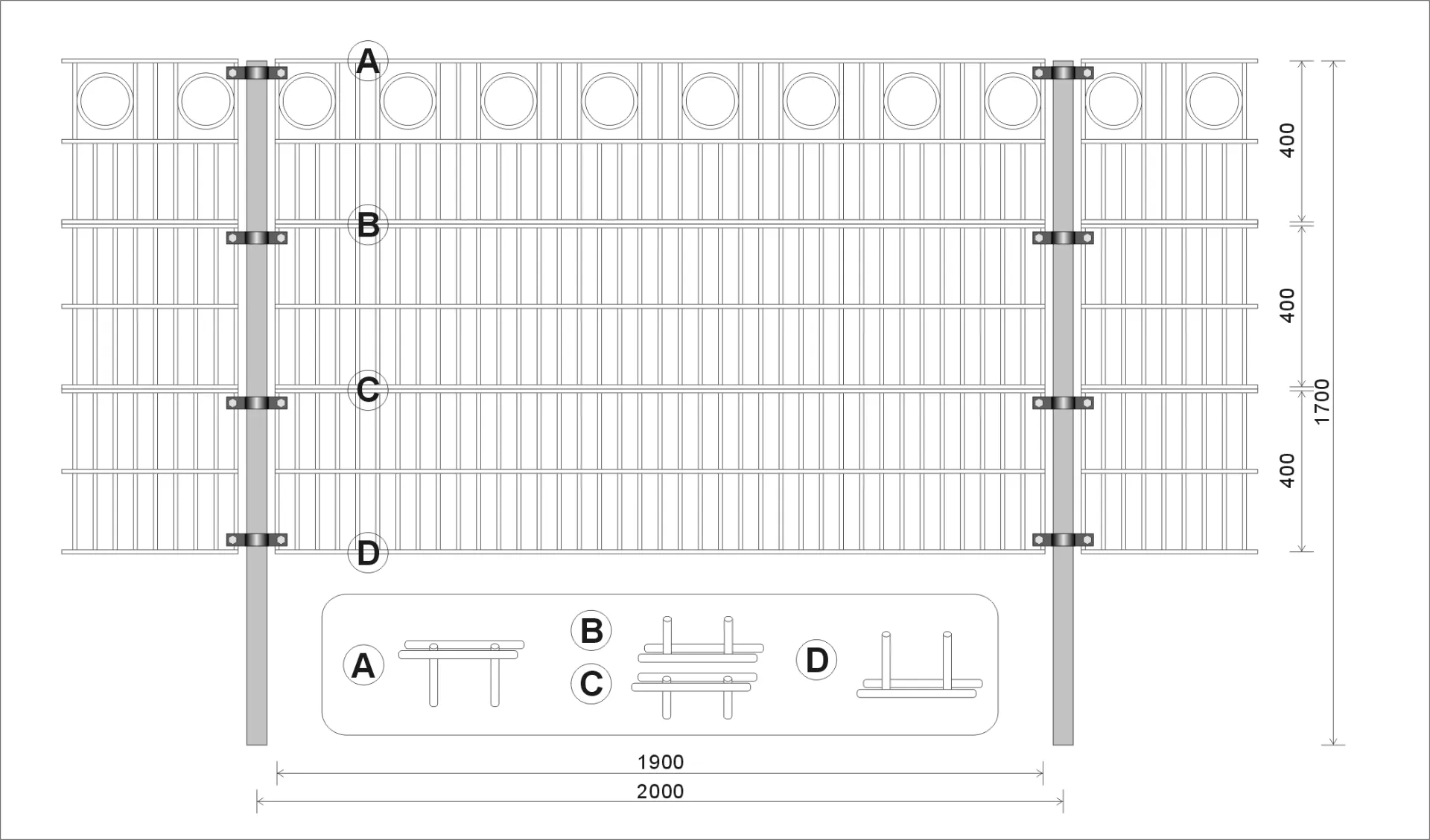 Round Shape Decorative 2D Panel Twin Wire Double Wire Panel Fence For Garden