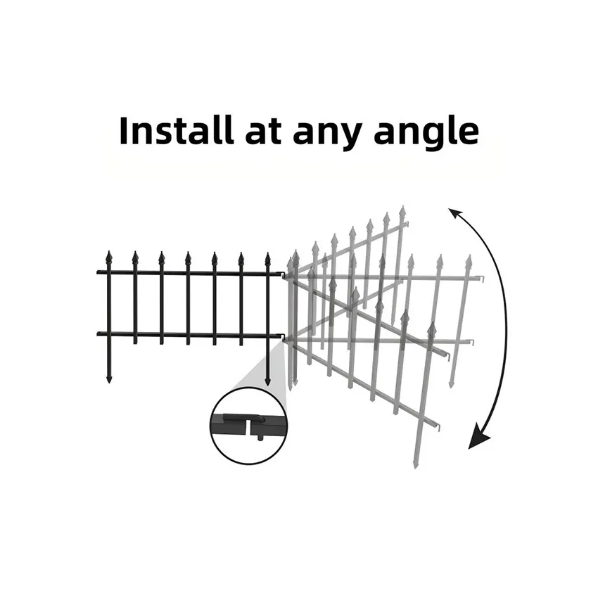Square Pipe Post Metal Garden Gate With Lock For House Entrance