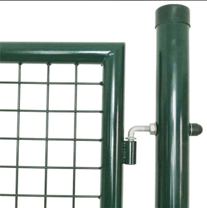 Square Pipe Post Separate Door Panels Metal Mesh Gate With For Home Entrance