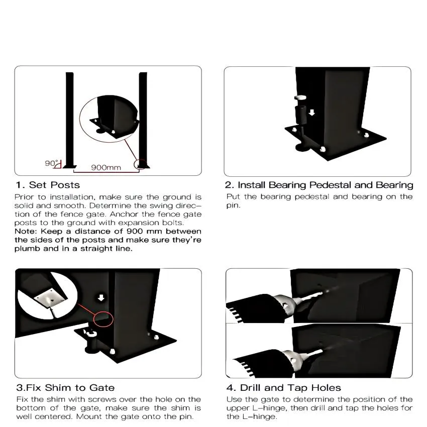 Metal Barb Top Type Bar Distance 110mm Double Swing Hot Sale Gate