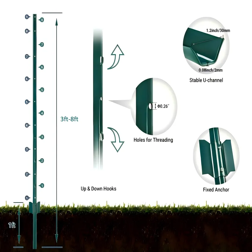 Hot Sale U-Shape Post for Garden Wire Fence, Outdoor Fence