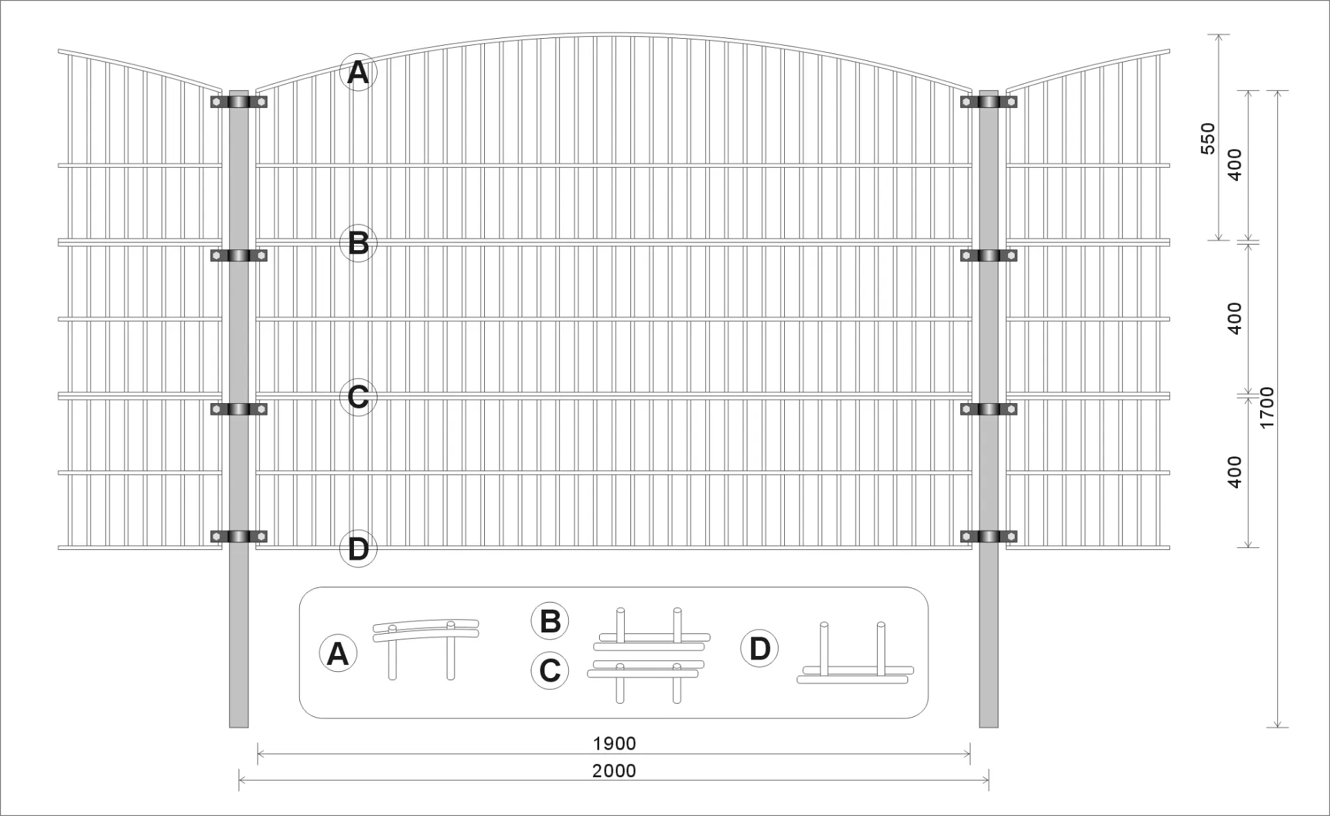 Corrugated Decorative 2D Panel Twin Wire Double Wire Panel Fence For Garden Wire Mesh Fence