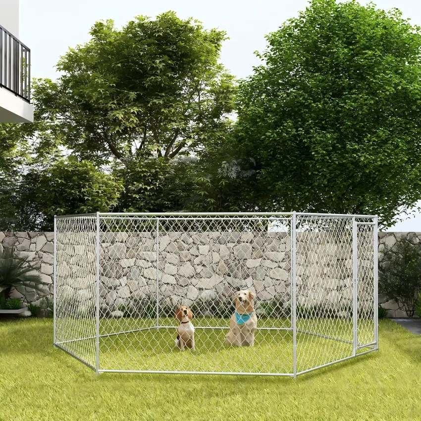 Galvanized Powder Coated Welded Wire Mesh Metal Chain Link Fence Outdoor Large Dog Kennel Fence
