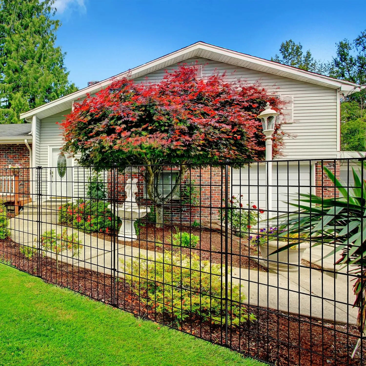Powder Coated Round Pipe Single Wing Garden Gate For European Market