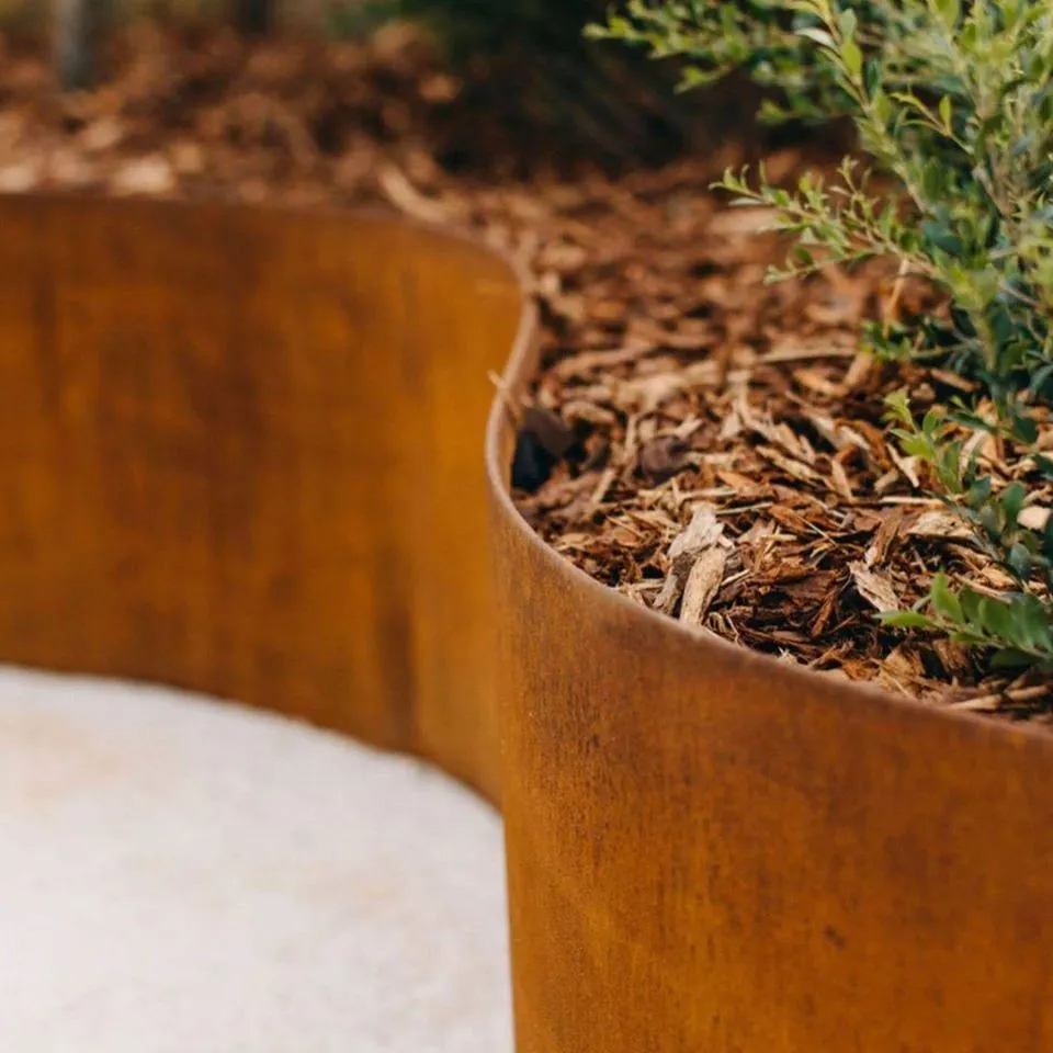 Metal Garden Frame Grass Anchoring Spikes New Design Landscape Corten Steel Lawn Edge