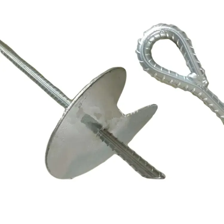 Earth Rod Anchor Ground Mechanical Driven Tipping Plate Anchor Auger Solid Shaft Dog-tie Out Stake Helix Spiral Screw Socket