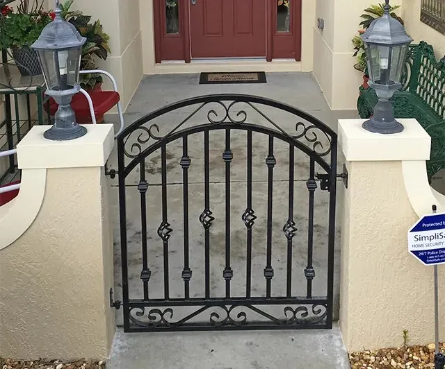 Durable Garden Steel Ornate Gate Steel Single Double Wrought Iron Gate