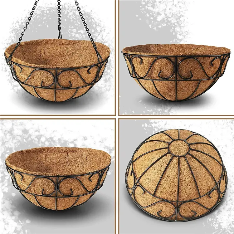 Natural Seedling Nutrition Pot Biodegradable Flower Pot Coconut Fiber Hanging Baskets for Plants Outdoor