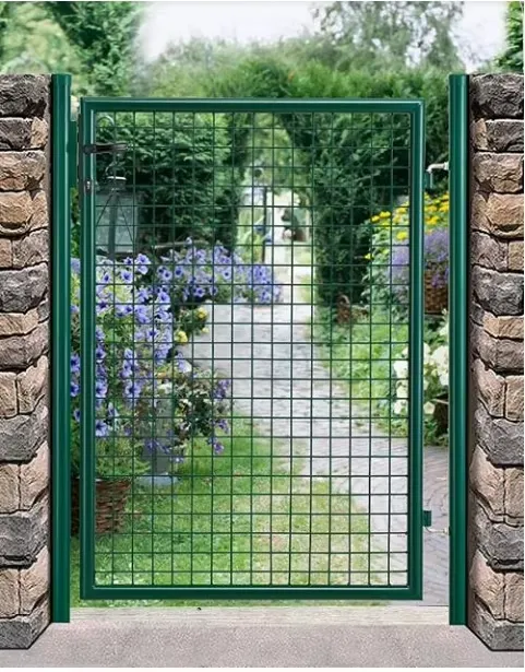Link Wire Mesh Fence Single Wing Gate Round Pipe(Promo) Powder Coating Welded Wire Mesh Panel Garden Gate