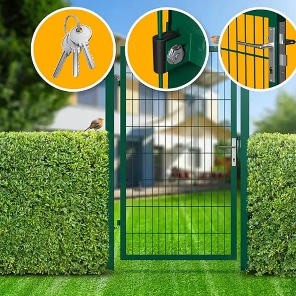 Link Wire Mesh Fence Single Wing Gate Square Pipe(Deco Panel) Powder Coating Welded Wire Mesh Panel Garden Gate