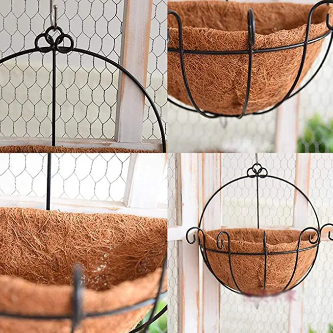 Coconut Palm Hanging Baskets Decoration Art Wall-mounted Flower Basket Balcony Flowers Grass Plant Pot