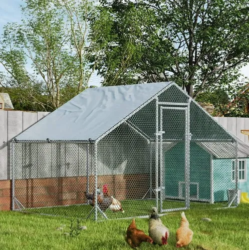 Gable Top Chicken Coop Cage Pen Dog Kennel Duck House Large Metal New Product Chicken Farm Chicken House