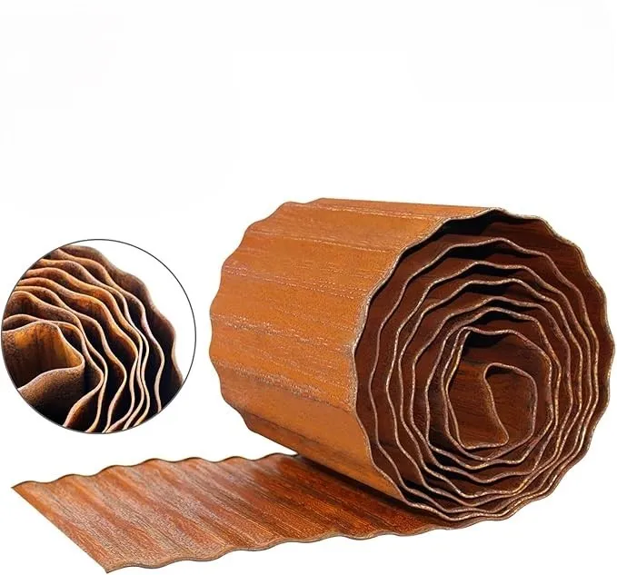 Landscape Edging Border Corrugated Galvanized Steel / Corten Steel Fence Garden Edging for Borders Flower Bed Lawn