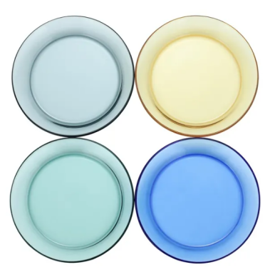 A Blue Glass Dinner Plate with an Integrated NFC Chip