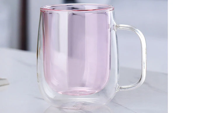 double wall heart shaped mug