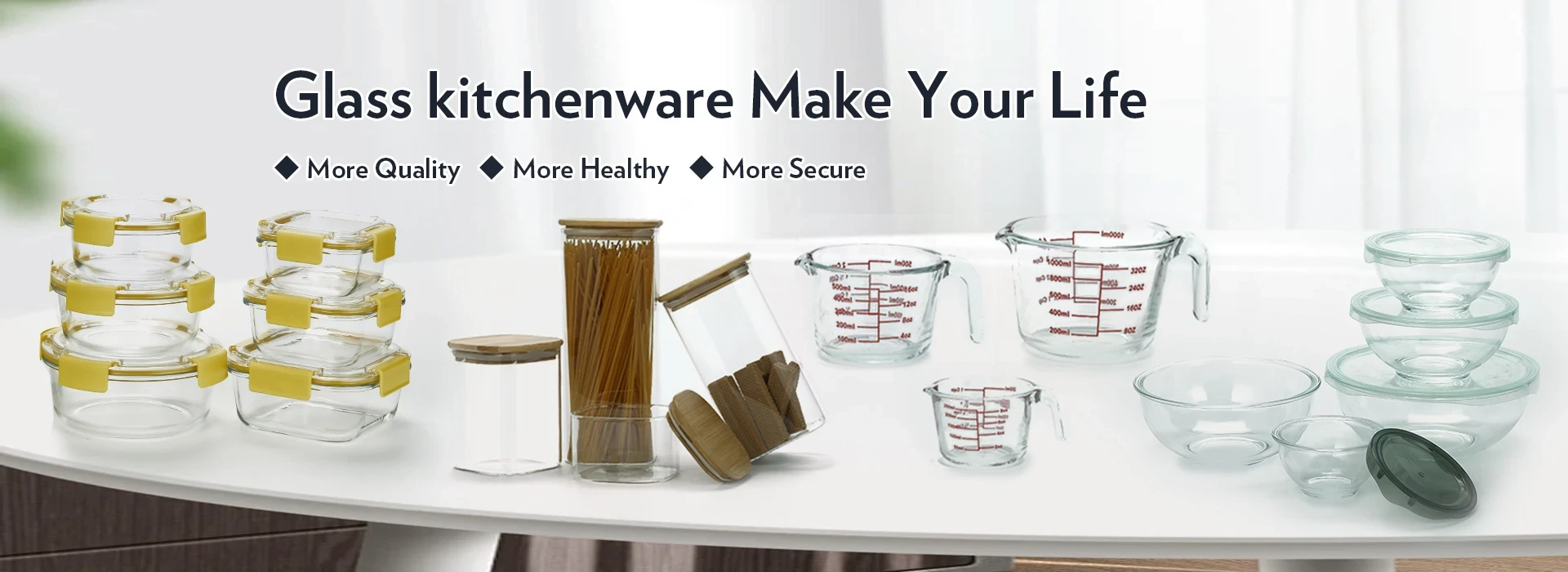 Durable Kitchen Glass Jars with Lids for Storage and Organization