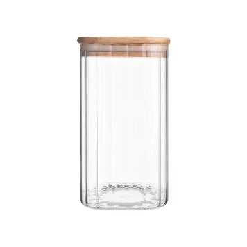 Stylish Sustainability: Glass Food Storage with Bamboo Lids