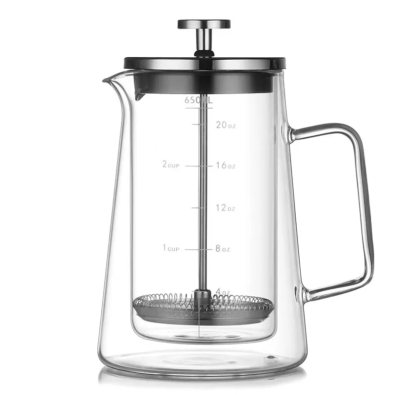 Double-Wall Insulated Borosilicate Glass French Press