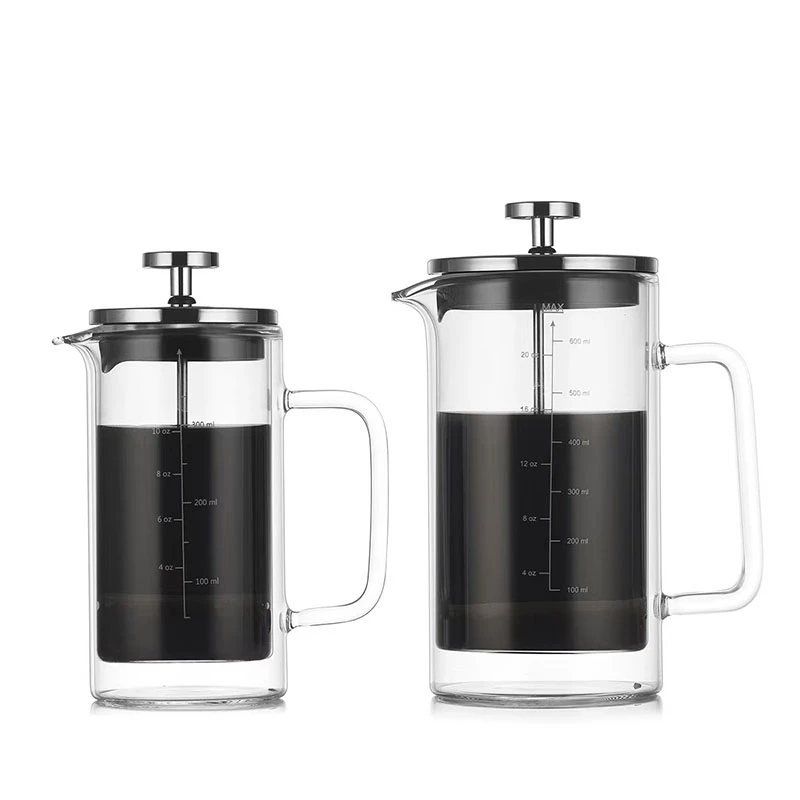 Double Wall Insulated High Borosilicate Glass French Press Coffee Maker