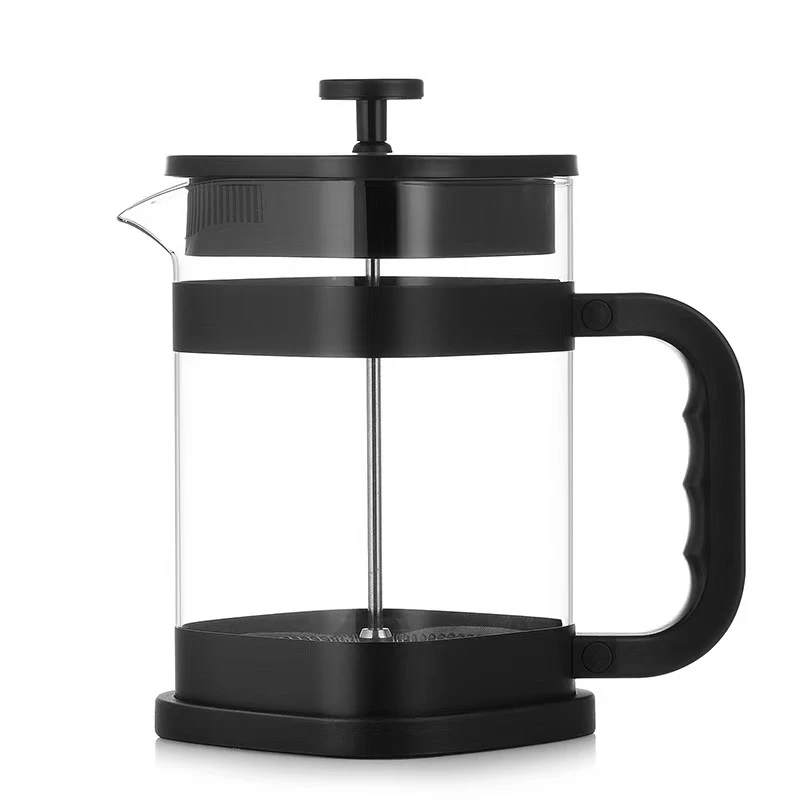 Square French Coffee Press Glasses High Borosilicate Glass/Stainless Steel