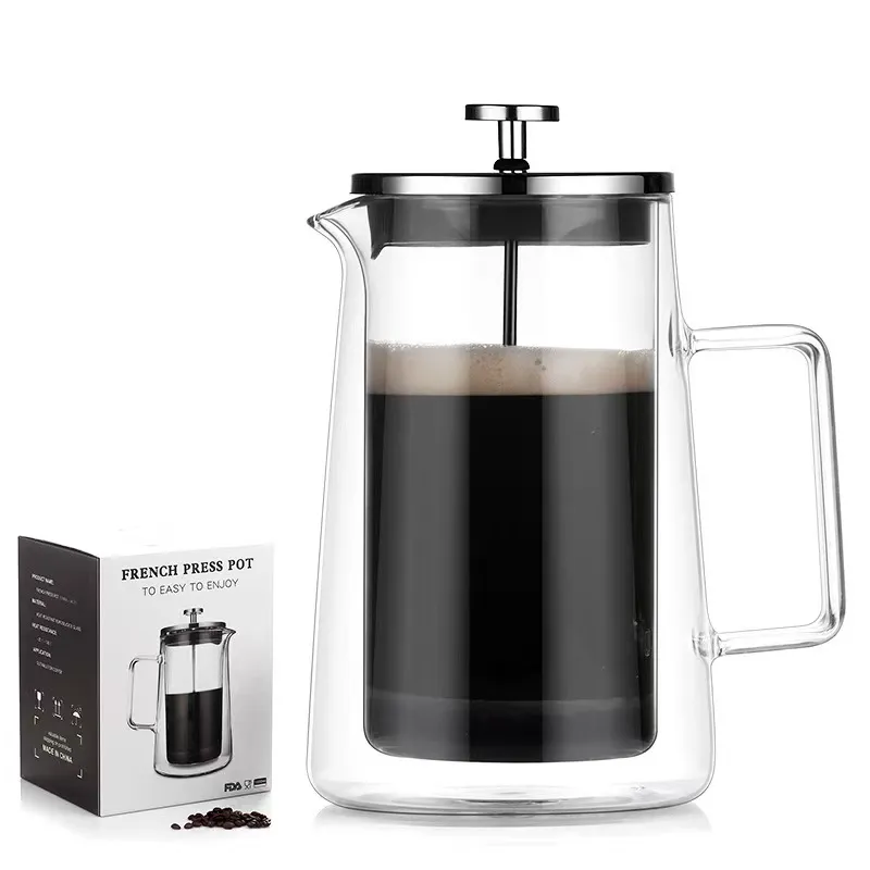 Double-Wall Insulated Borosilicate Glass French Press