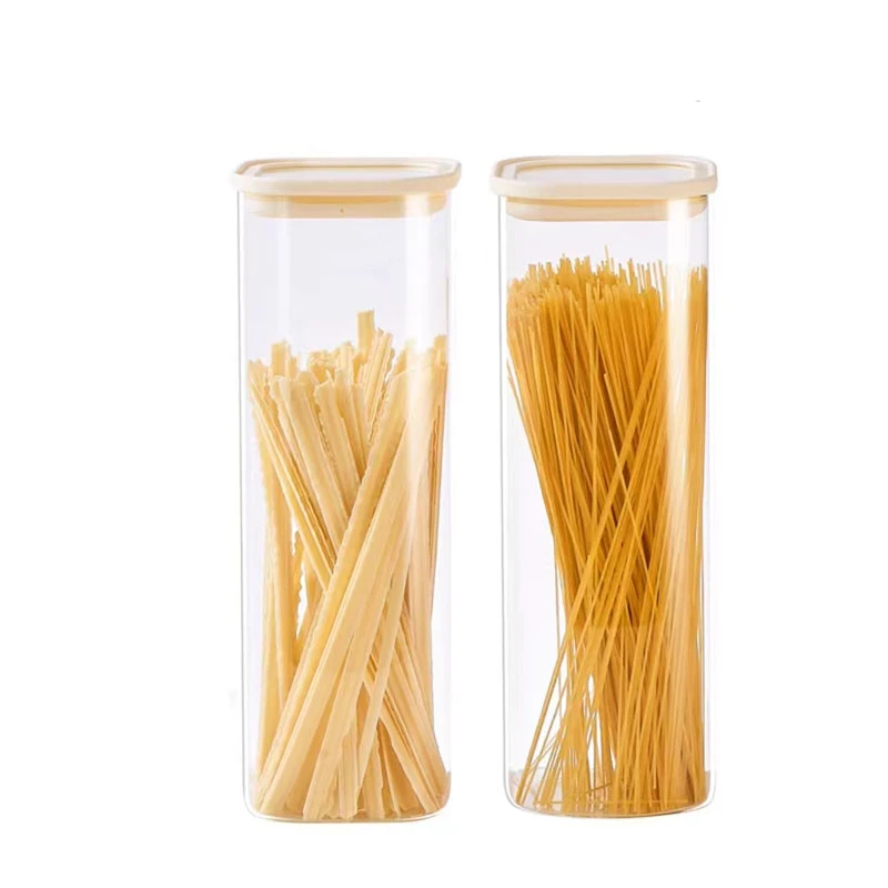 Square Glass Storage Jar with Glass Lid