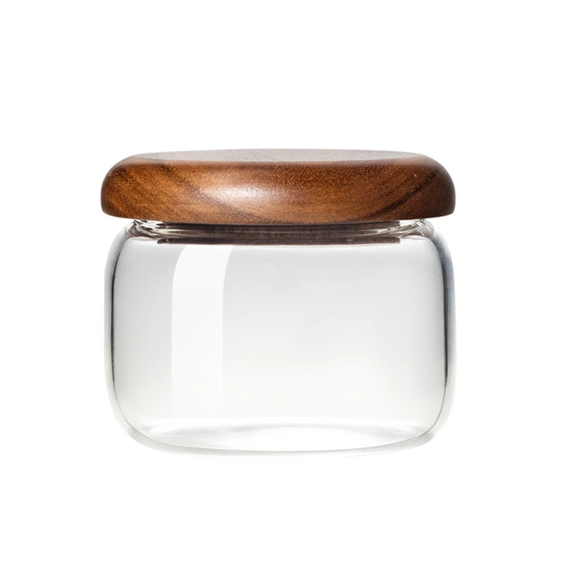 Glass Storage Jar with Wooden Lid