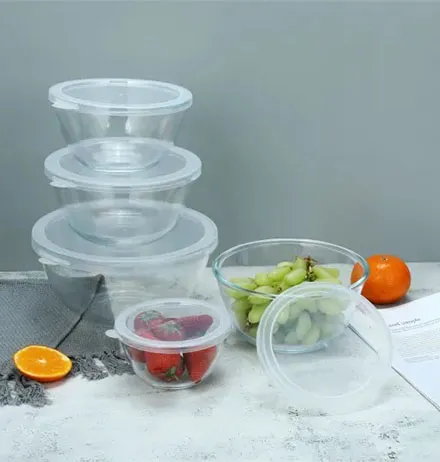 large glass mixing bowls with lids