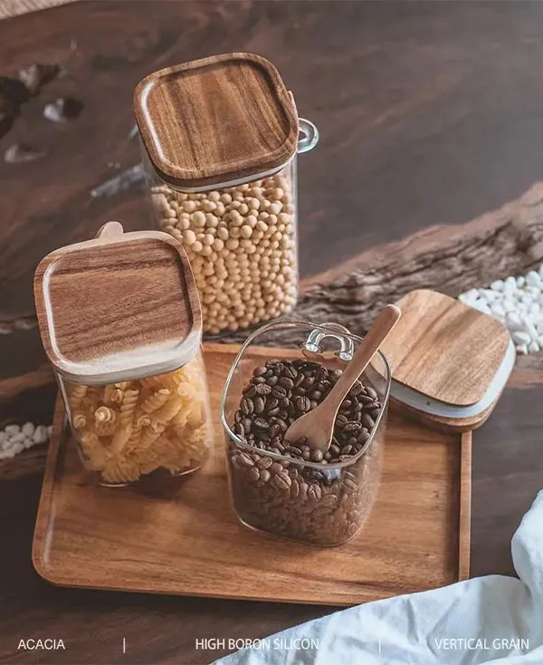 glass food storage containers with white lids