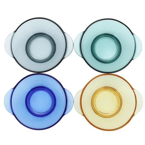 2CUP,17OZ, 480ML Stained High Borosilicate Glass Bowl with Handle