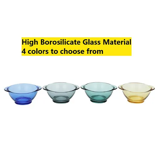 2CUP,17OZ, 480ML Stained High Borosilicate Glass Bowl with Handle