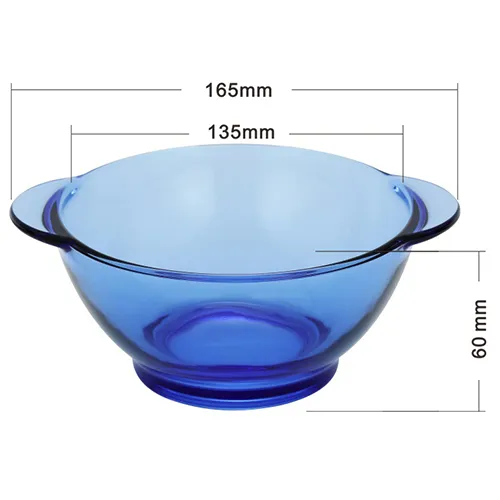 2CUP,17OZ, 480ML Stained High Borosilicate Glass Bowl with Handle