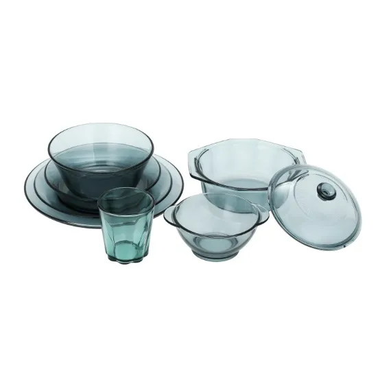 7pcs Colored Glass Dinnerware Set