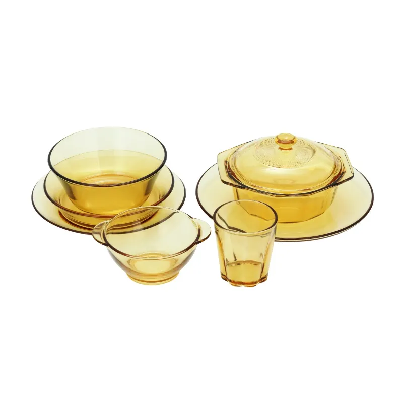 7pcs Colored Glass Dinnerware Set