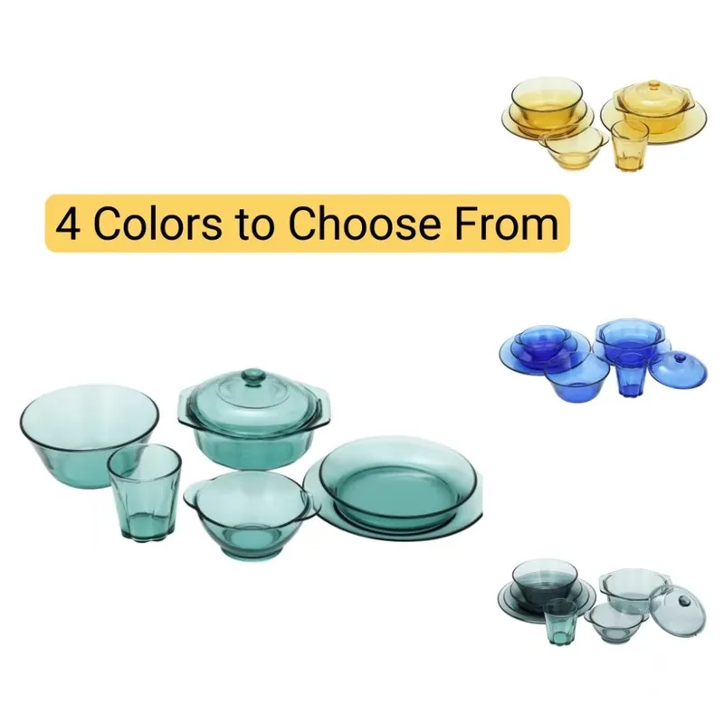 7pcs Colored Glass Dinnerware Set
