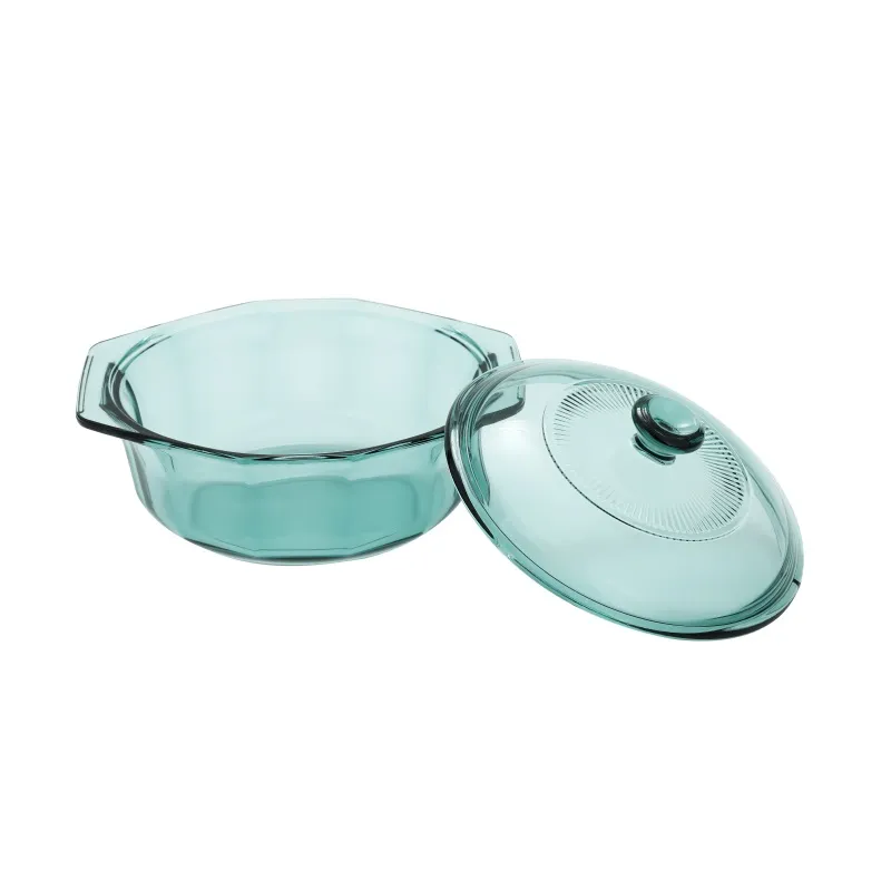 1.0L/4Cup/34OZ Round Color Glass Casserole Dish with Glass Lid